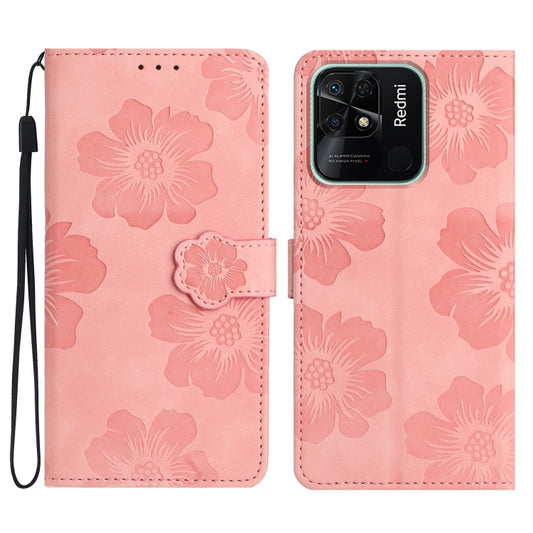 For Xiaomi Redmi 10C Flower Embossing Pattern Leather Phone Case(Pink) - Xiaomi Cases by PMC Jewellery | Online Shopping South Africa | PMC Jewellery