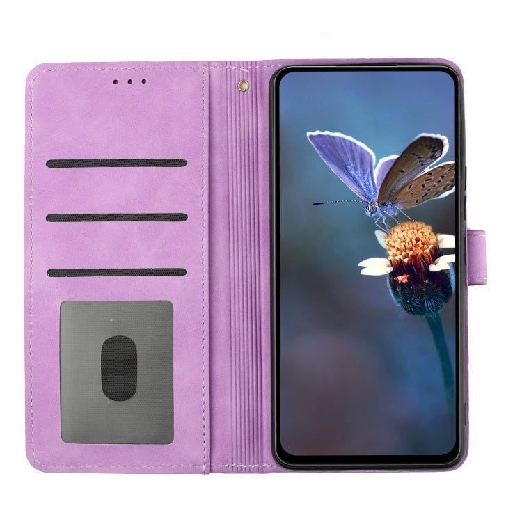 For Xiaomi Redmi Note 11 Pro 5G Global Flower Embossing Pattern Leather Phone Case(Purple) - Redmi Note 11 Pro Case by PMC Jewellery | Online Shopping South Africa | PMC Jewellery