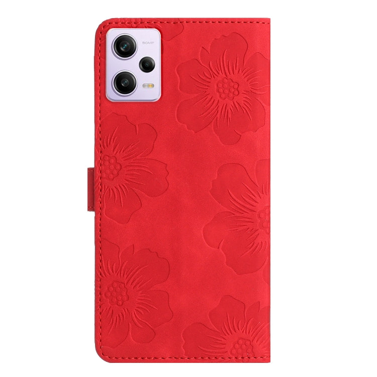 For Xiaomi Redmi Note 12 Pro 5G Flower Embossing Pattern Leather Phone Case(Red) - Note 12 Pro Cases by PMC Jewellery | Online Shopping South Africa | PMC Jewellery