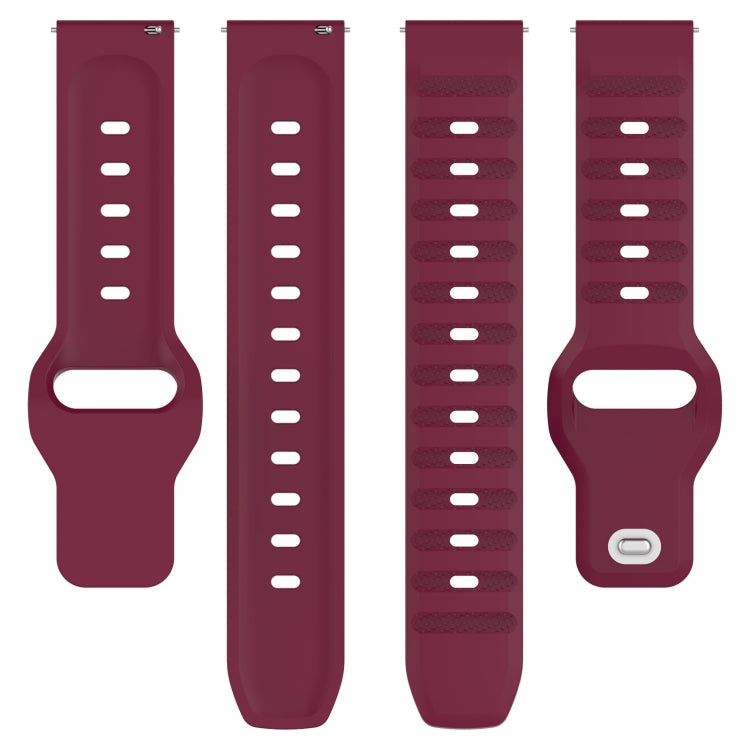 20mm Universal Dots Pattern Silicone Replacement Watch Band(Wine Red) - 20mm Bands by PMC Jewellery | Online Shopping South Africa | PMC Jewellery