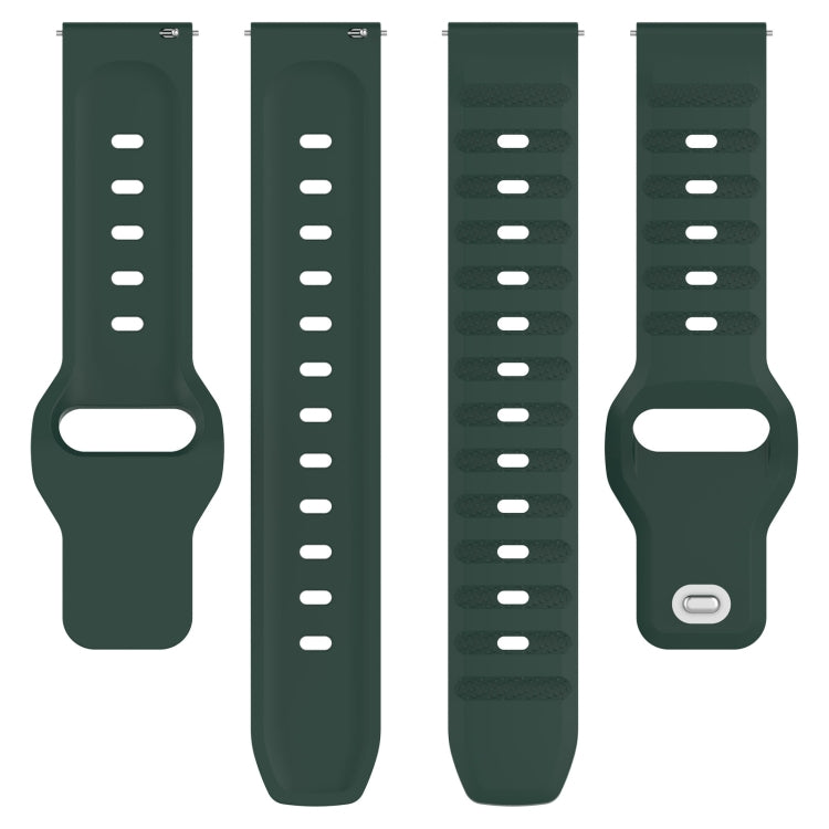 22mm Universal Dots Pattern Silicone Replacement Watch Band(Dark Green) - 22mm Bands by PMC Jewellery | Online Shopping South Africa | PMC Jewellery