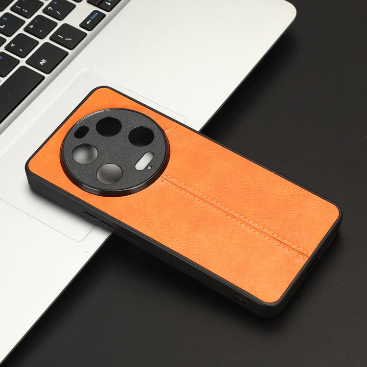 For Xiaomi 13 Ultra Sewing Cow Pattern Skin PC + PU + TPU Phone Case(Orange) - free shipping - PMC TechLife - Order now!