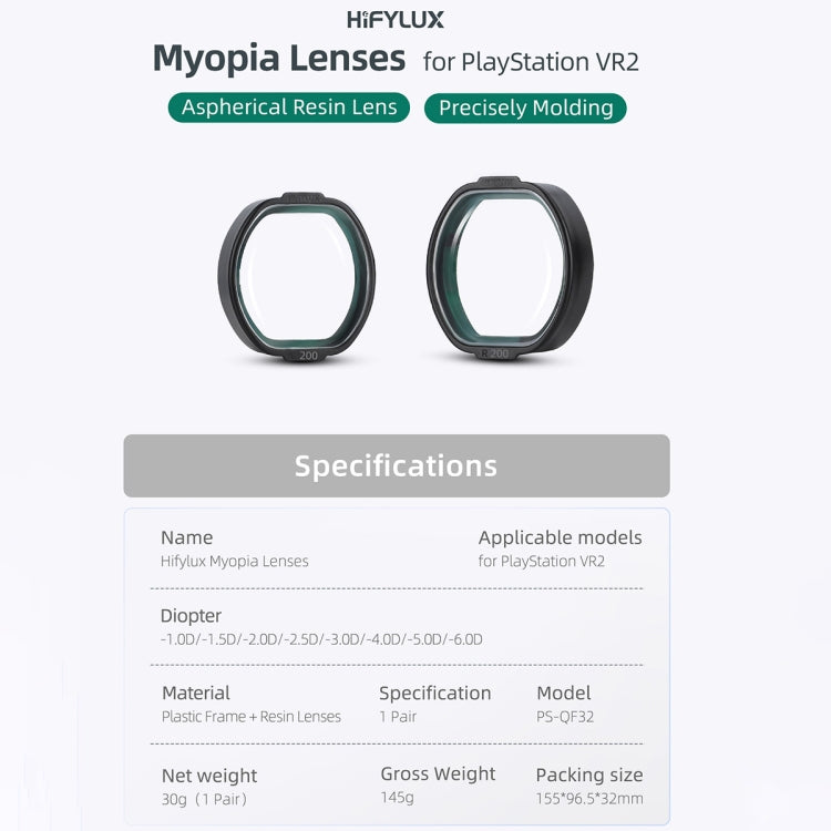 For PlayStation VR2 Hifylux Myopia Glasses Aspherical Resin Lens(-5.0D) - VR Accessories by Sunnylife | Online Shopping South Africa | PMC Jewellery