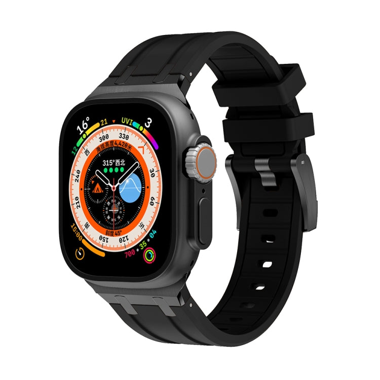 AP Silicone Watch Band For Apple Watch Ultra 49mm(Black Black) - Watch Bands by PMC TechLife | Online Shopping South Africa | PMC TechLife