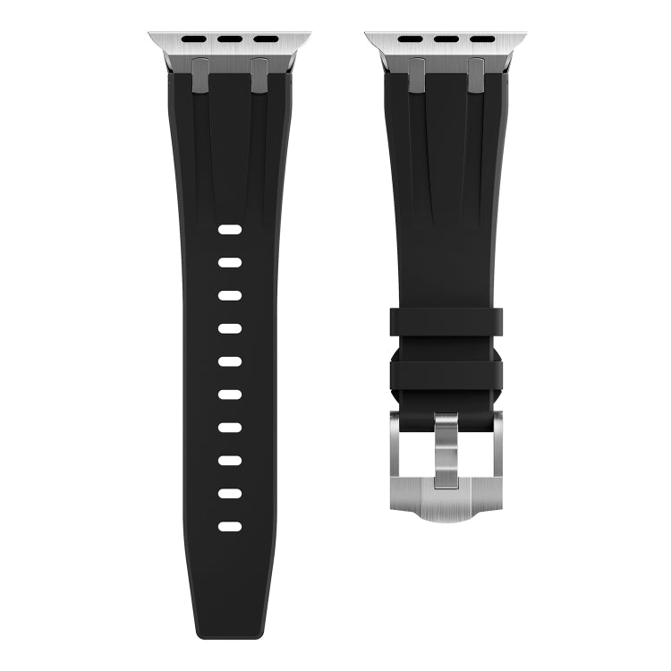 AP Silicone Watch Band For Apple Watch 8 41mm(Silver Black) - Watch Bands by PMC Jewellery | Online Shopping South Africa | PMC Jewellery