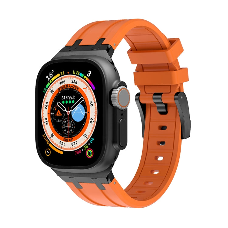 AP Silicone Watch Band For Apple Watch 8 41mm(Black Orange) - Watch Bands by PMC Jewellery | Online Shopping South Africa | PMC Jewellery