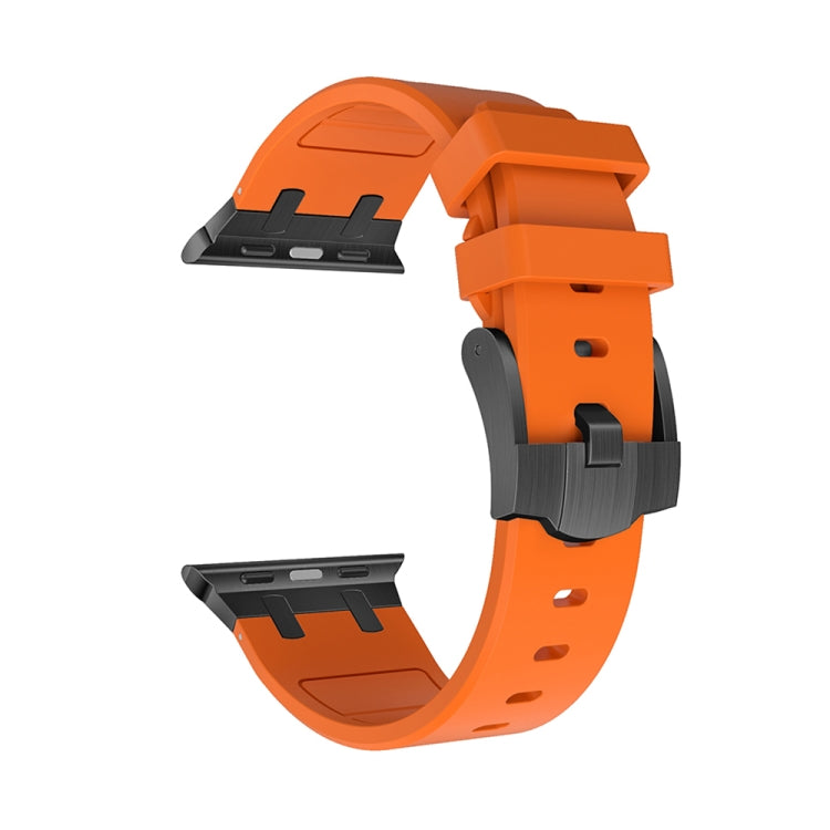 AP Silicone Watch Band For Apple Watch 8 45mm(Black Orange) - Watch Bands by PMC Jewellery | Online Shopping South Africa | PMC Jewellery