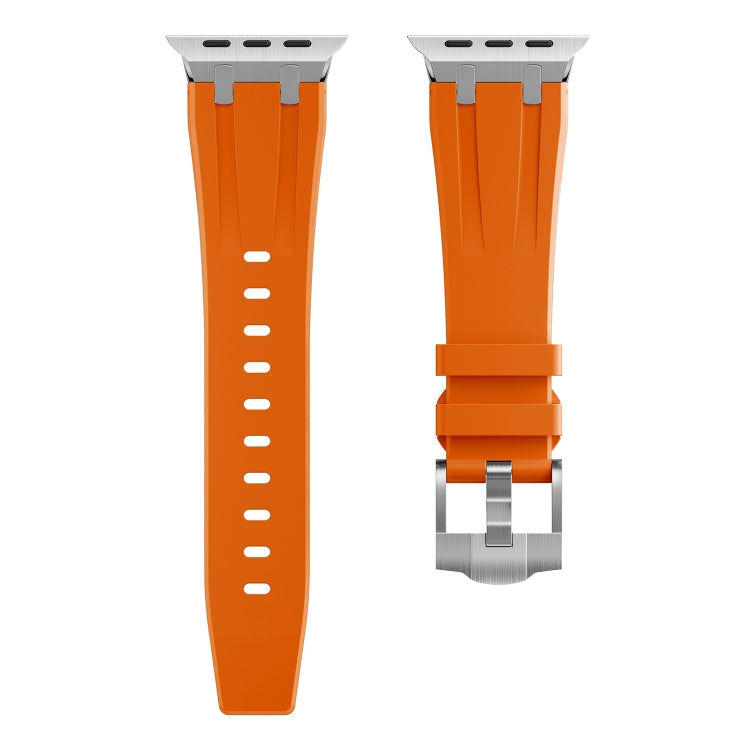 AP Silicone Watch Band For Apple Watch 8 45mm(Silver Orange) - Watch Bands by PMC Jewellery | Online Shopping South Africa | PMC Jewellery