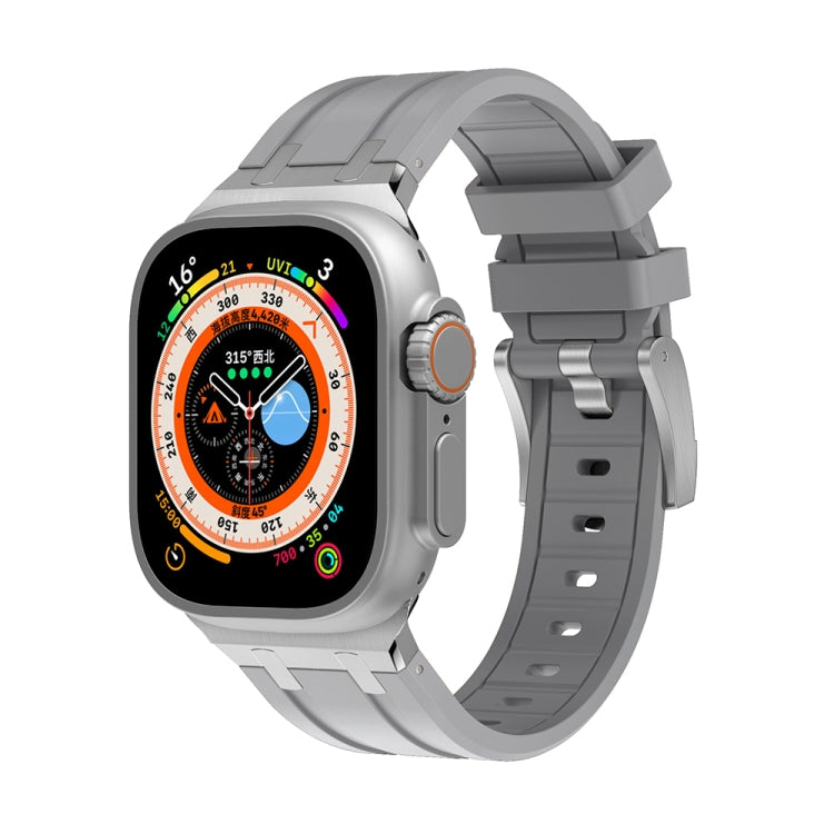 AP Silicone Watch Band For Apple Watch 8 45mm(Silver Grey) - Watch Bands by PMC TechLife | Online Shopping South Africa | PMC TechLife