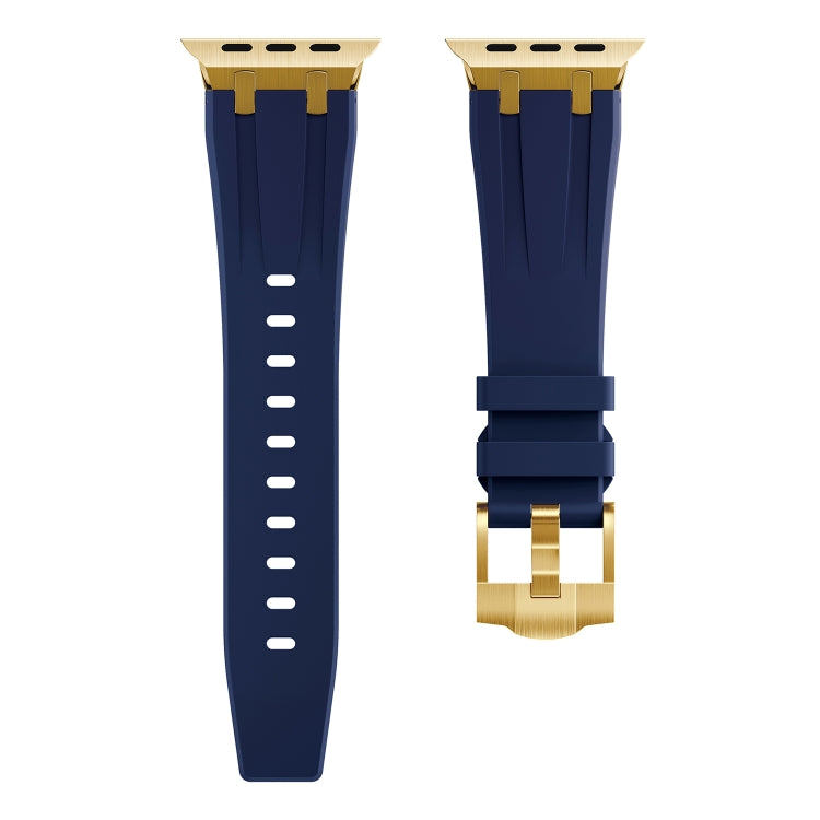 AP Silicone Watch Band For Apple Watch 7 41mm(Gold Blue) - Watch Bands by PMC Jewellery | Online Shopping South Africa | PMC Jewellery