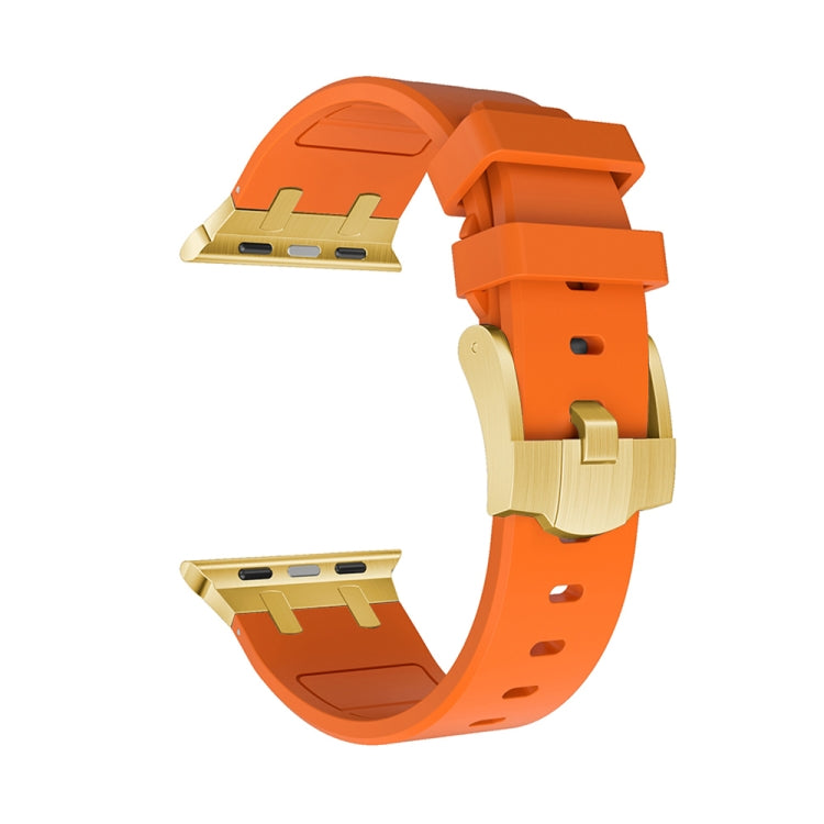 AP Silicone Watch Band For Apple Watch 7 41mm(Gold Orange) - Watch Bands by PMC Jewellery | Online Shopping South Africa | PMC Jewellery