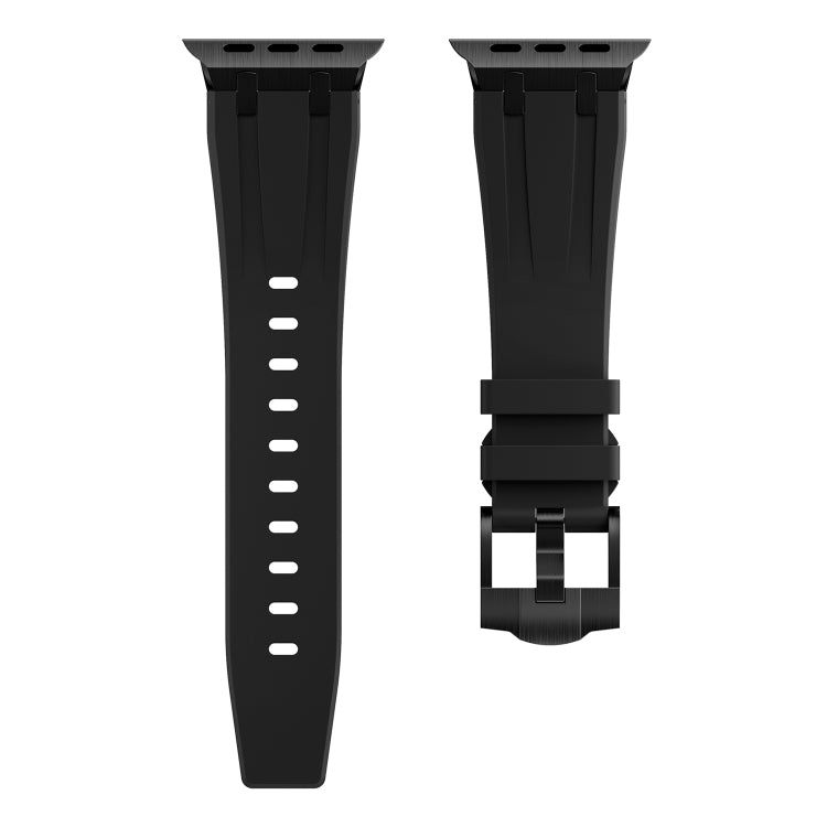 AP Silicone Watch Band For Apple Watch 7 45mm(Black Black) - Watch Bands by PMC Jewellery | Online Shopping South Africa | PMC Jewellery