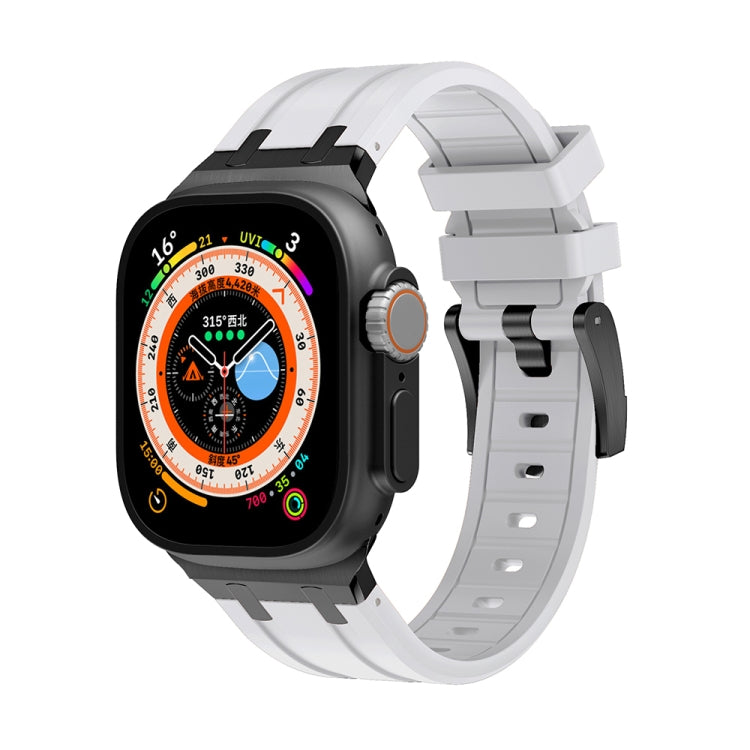 AP Silicone Watch Band For Apple Watch 7 45mm(Black White) - Watch Bands by PMC TechLife | Online Shopping South Africa | PMC TechLife