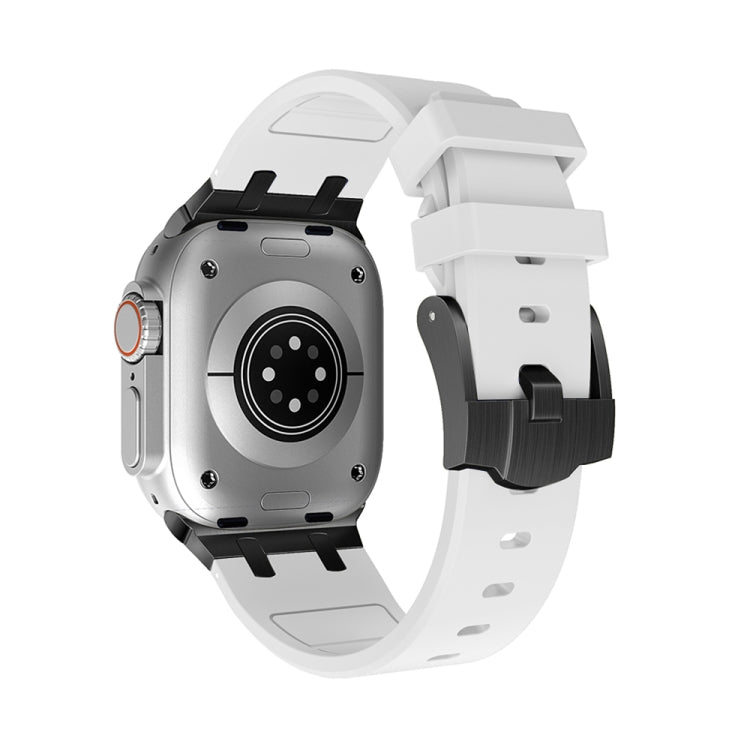 AP Silicone Watch Band For Apple Watch 7 45mm(Black White) - Watch Bands by PMC TechLife | Online Shopping South Africa | PMC TechLife