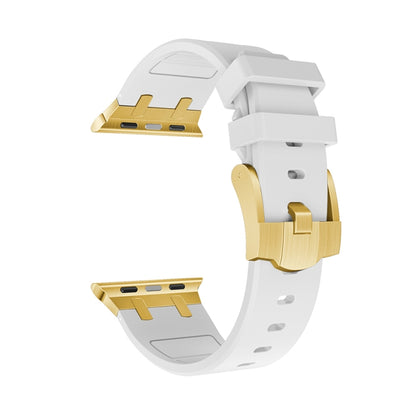 AP Silicone Watch Band For Apple Watch SE 2022 40mm(Gold White) - Watch Bands by PMC Jewellery | Online Shopping South Africa | PMC Jewellery