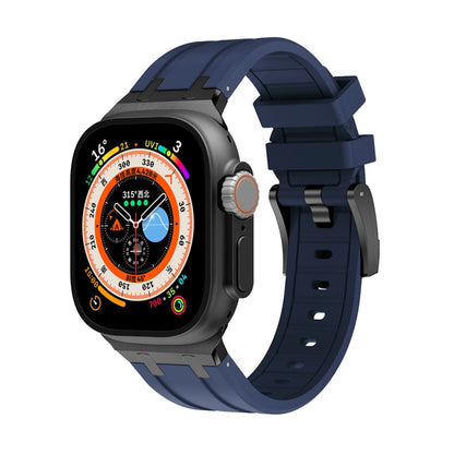 AP Silicone Watch Band For Apple Watch SE 2022 44mm(Black Blue) - Watch Bands by PMC Jewellery | Online Shopping South Africa | PMC Jewellery