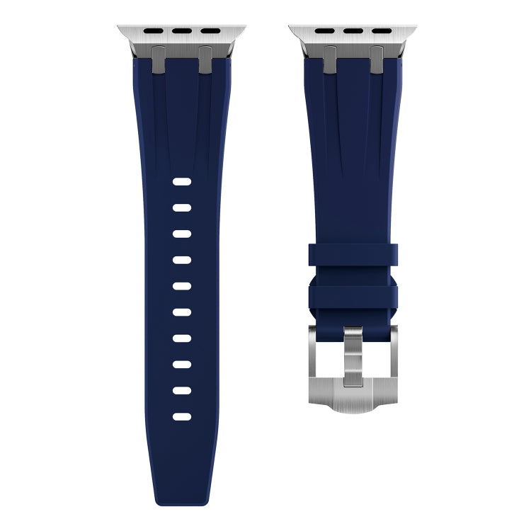 AP Silicone Watch Band For Apple Watch SE 44mm(Silver Blue) - Watch Bands by PMC Jewellery | Online Shopping South Africa | PMC Jewellery