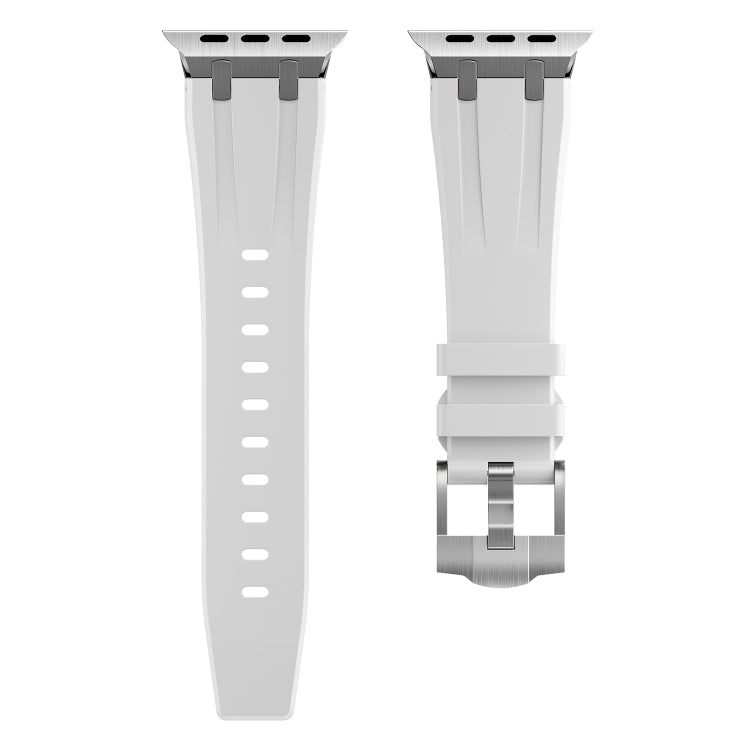 AP Silicone Watch Band For Apple Watch 3 42mm(Silver White) - Watch Bands by PMC Jewellery | Online Shopping South Africa | PMC Jewellery