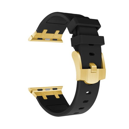 AP Silicone Watch Band For Apple Watch 2 38mm(Gold Black) - Watch Bands by PMC Jewellery | Online Shopping South Africa | PMC Jewellery