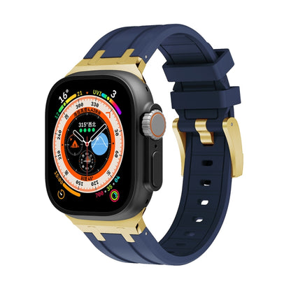 AP Silicone Watch Band For Apple Watch 42mm(Gold Blue) - Watch Bands by PMC Jewellery | Online Shopping South Africa | PMC Jewellery