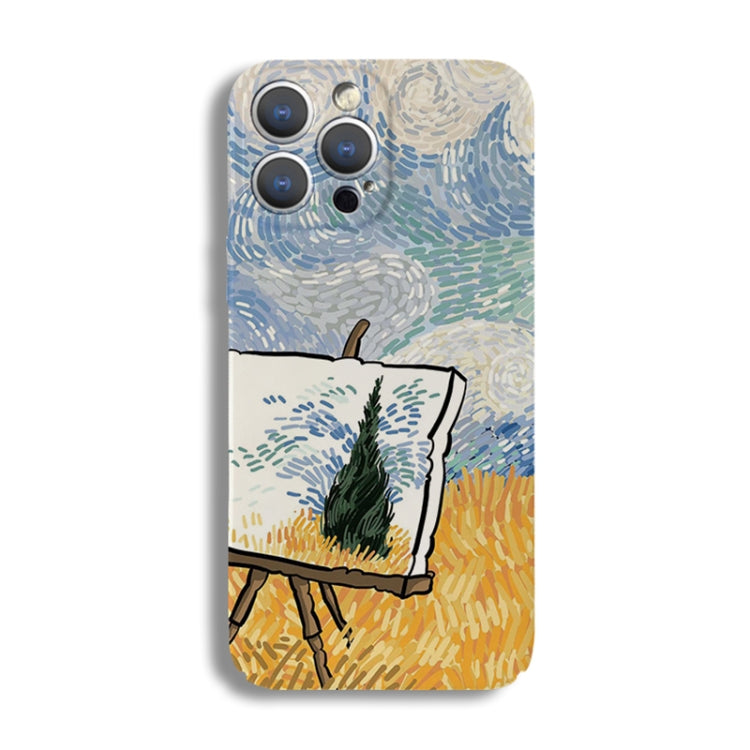 For iPhone 14 Plus Precise Hole Oil Painting Pattern PC Phone Case(Landscape Painting) - iPhone 14 Plus Cases by PMC TechLife | Online Shopping South Africa | PMC TechLife