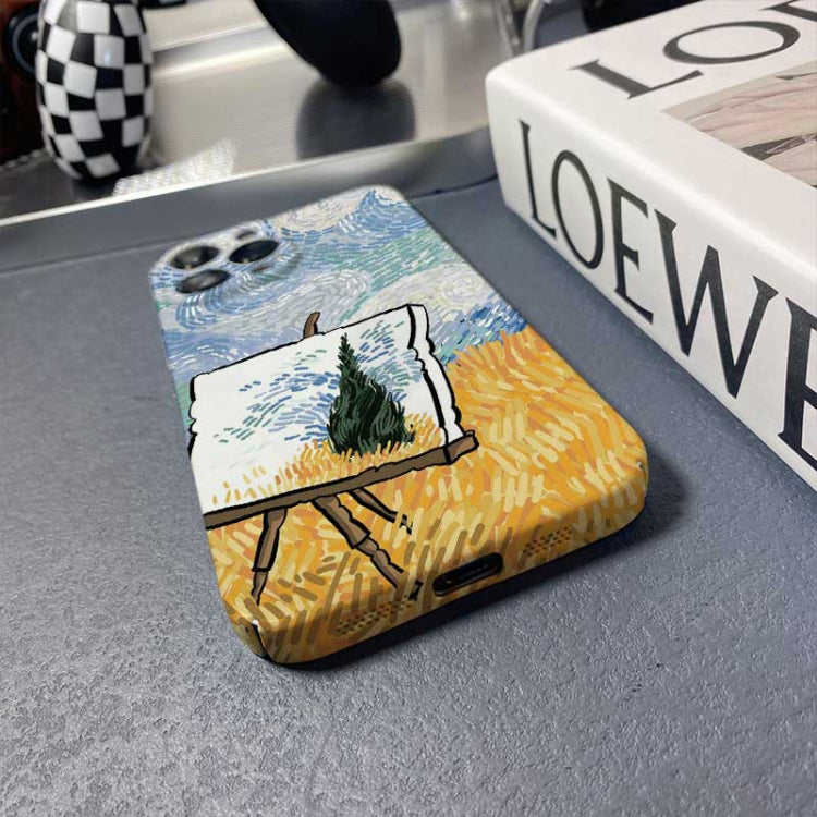 For iPhone 14 Plus Precise Hole Oil Painting Pattern PC Phone Case(Landscape Painting) - iPhone 14 Plus Cases by PMC TechLife | Online Shopping South Africa | PMC TechLife