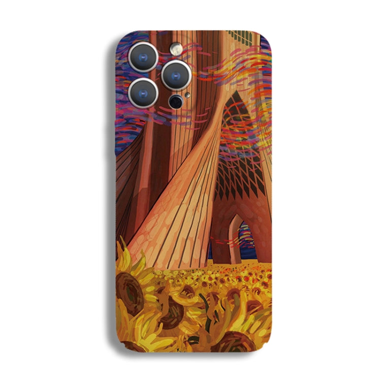 For iPhone 14 Plus Precise Hole Oil Painting Pattern PC Phone Case(Architectural Painting) - iPhone 14 Plus Cases by PMC TechLife | Online Shopping South Africa | PMC TechLife