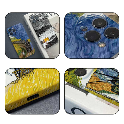 For iPhone 14 Pro Precise Hole Oil Painting Pattern PC Phone Case(Evening Breeze) - iPhone 14 Pro Cases by PMC Jewellery | Online Shopping South Africa | PMC Jewellery