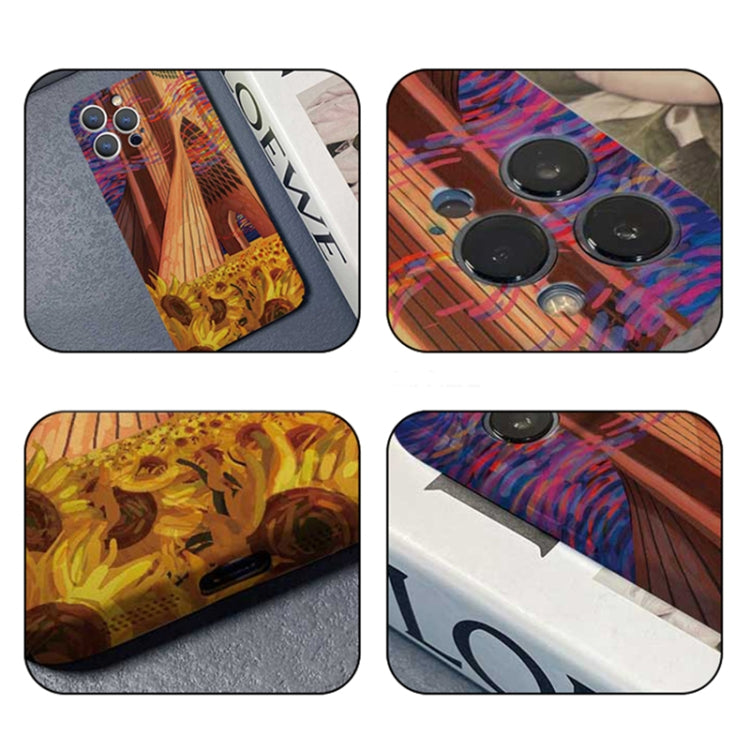 For iPhone 14 Pro Precise Hole Oil Painting Pattern PC Phone Case(Architectural Painting) - iPhone 14 Pro Cases by PMC TechLife | Online Shopping South Africa | PMC TechLife