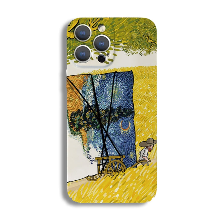 For iPhone 14 Pro Max Precise Hole Oil Painting Pattern PC Phone Case(Handcart) - free shipping - PMC TechLife - Order now!