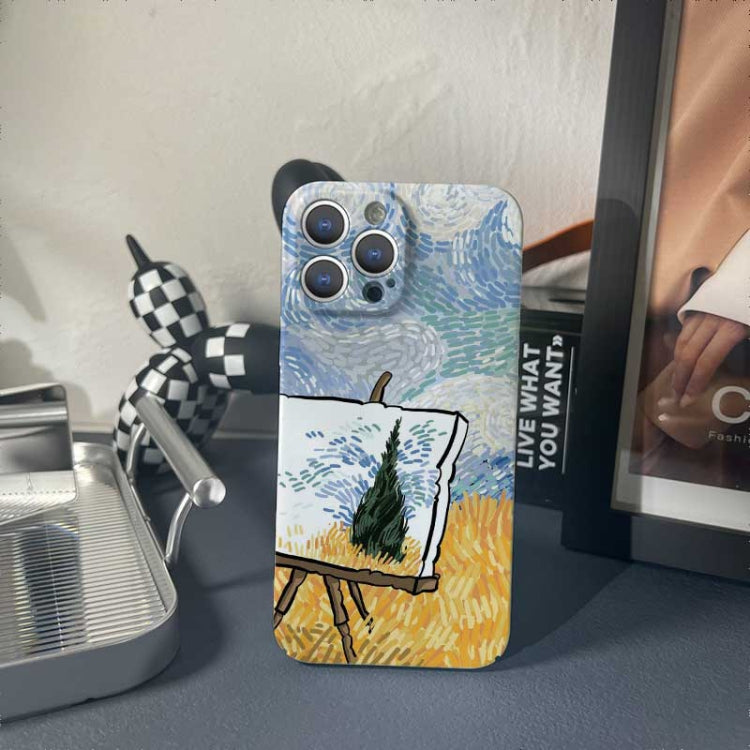 For iPhone 13 mini Precise Hole Oil Painting Pattern PC Phone Case(Landscape Painting) - iPhone 13 mini Cases by PMC Jewellery | Online Shopping South Africa | PMC Jewellery