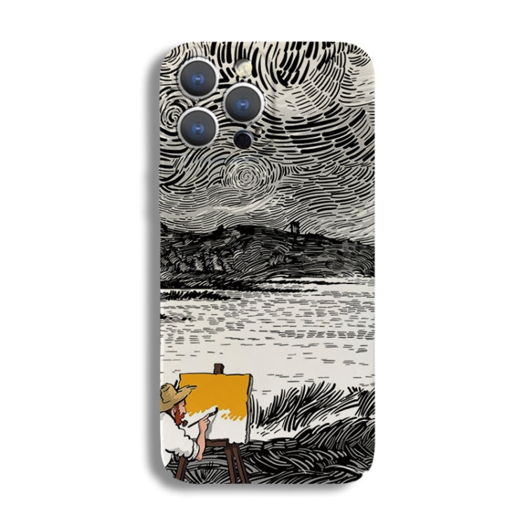 For iPhone SE 2022 / 2020 / 8 / 7 Precise Hole Oil Painting Pattern PC Phone Case(Inkwash) - iPhone SE 2022 / 2020 / 8 / 7 Cases by PMC TechLife | Online Shopping South Africa | PMC TechLife