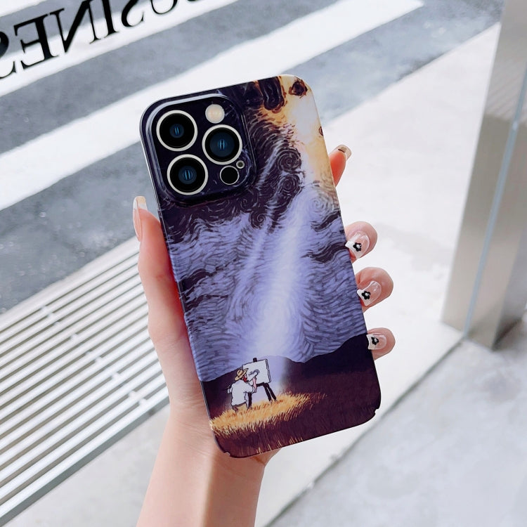 For iPhone 14 Pro Max Precise Hole Oil Painting Pattern PC Phone Case(Shine) - iPhone 14 Pro Max Cases by PMC TechLife | Online Shopping South Africa | PMC TechLife