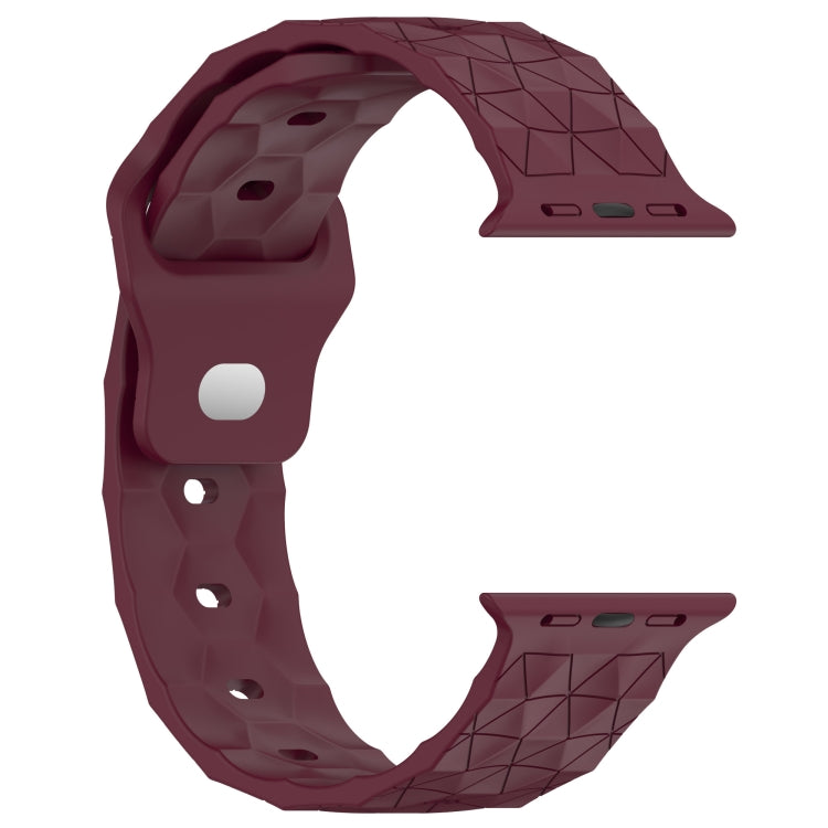 Football Texture Silicone Watch Band For Apple Watch Ultra 49mm(Wine Red) - Watch Bands by PMC Jewellery | Online Shopping South Africa | PMC Jewellery