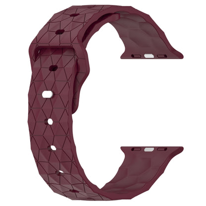 Football Texture Silicone Watch Band For Apple Watch 8 45mm(Wine Red) - Watch Bands by PMC Jewellery | Online Shopping South Africa | PMC Jewellery