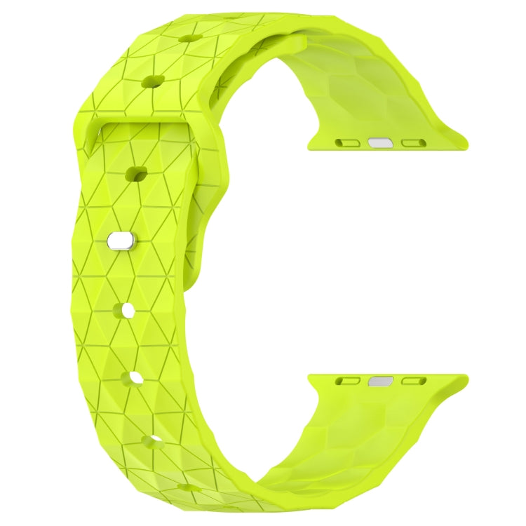 Football Texture Silicone Watch Band For Apple Watch 7 41mm(Limes Green) - Watch Bands by PMC Jewellery | Online Shopping South Africa | PMC Jewellery