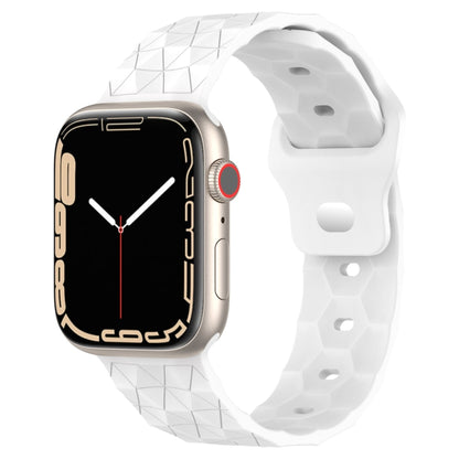 Football Texture Silicone Watch Band For Apple Watch SE 2022 44mm(White) - Watch Bands by PMC Jewellery | Online Shopping South Africa | PMC Jewellery