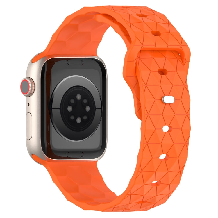 Football Texture Silicone Watch Band For Apple Watch SE 2022 44mm(Orange) - Watch Bands by PMC Jewellery | Online Shopping South Africa | PMC Jewellery