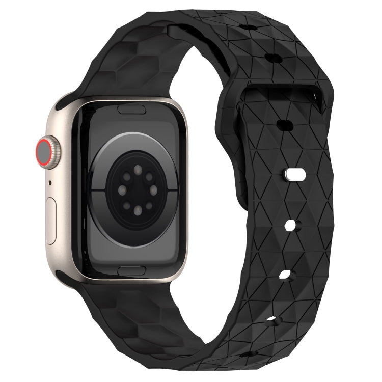 Football Texture Silicone Watch Band For Apple Watch SE 2022 44mm(Black) - Watch Bands by PMC Jewellery | Online Shopping South Africa | PMC Jewellery