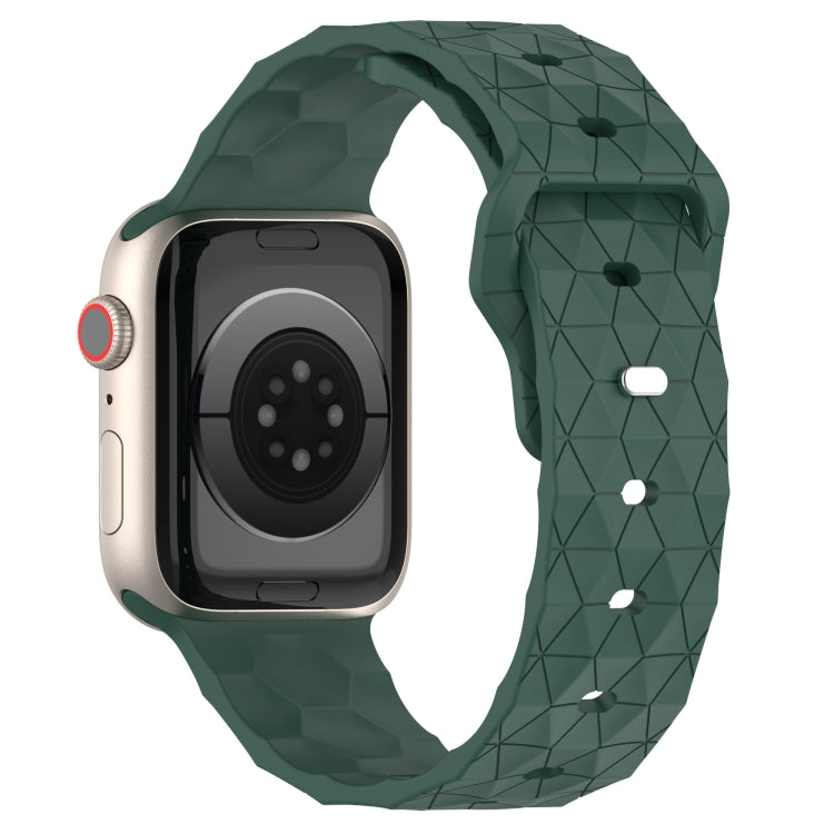 Football Texture Silicone Watch Band For Apple Watch SE 2022 44mm(Pine Green) - Watch Bands by PMC Jewellery | Online Shopping South Africa | PMC Jewellery