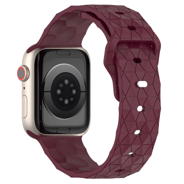 Football Texture Silicone Watch Band For Apple Watch SE 44mm(Wine Red) - Watch Bands by PMC Jewellery | Online Shopping South Africa | PMC Jewellery