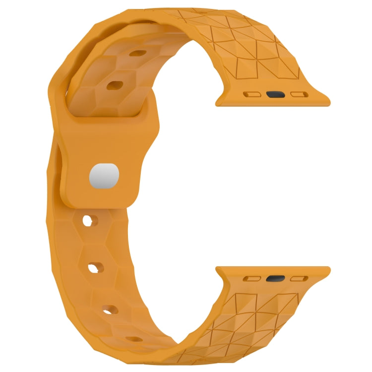 Football Texture Silicone Watch Band For Apple Watch 6 40mm(Yellow) - Watch Bands by PMC Jewellery | Online Shopping South Africa | PMC Jewellery