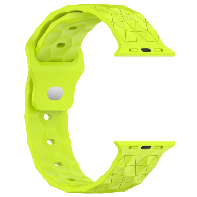 Football Texture Silicone Watch Band For Apple Watch 5 40mm(Limes Green) - Watch Bands by PMC Jewellery | Online Shopping South Africa | PMC Jewellery