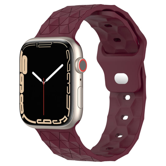 Football Texture Silicone Watch Band For Apple Watch 4 40mm(Wine Red) - Watch Bands by PMC Jewellery | Online Shopping South Africa | PMC Jewellery