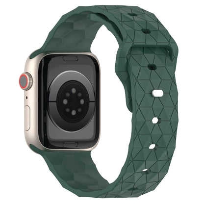 Football Texture Silicone Watch Band For Apple Watch 3 42mm(Pine Green) - Watch Bands by PMC Jewellery | Online Shopping South Africa | PMC Jewellery