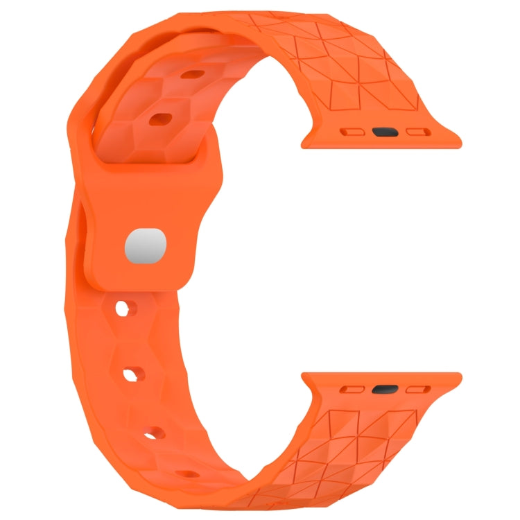 Football Texture Silicone Watch Band For Apple Watch 9 45mm(Orange) - Watch Bands by PMC TechLife | Online Shopping South Africa | PMC TechLife