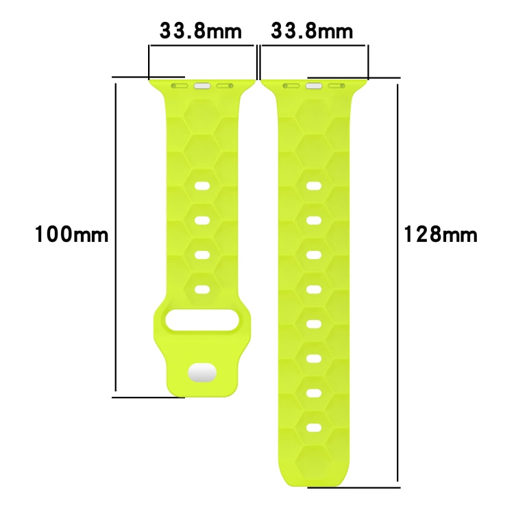 Football Texture Silicone Watch Band For Apple Watch 3 38mm(Yellow) - Watch Bands by PMC Jewellery | Online Shopping South Africa | PMC Jewellery