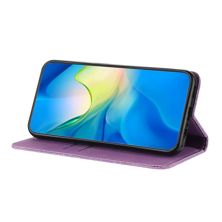 For Samsung Galaxy S22 5G Ethnic Embossed Adsorption Leather Phone Case(Purple) - free shipping - PMC TechLife - Order now!
