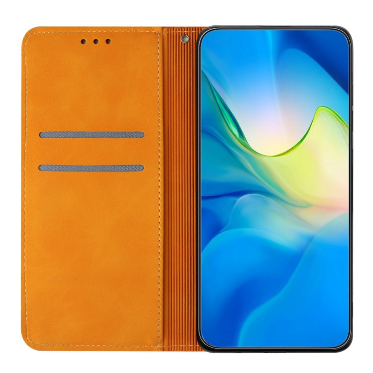 For Samsung Galaxy S22 Ultra 5G Ethnic Embossed Adsorption Leather Phone Case(Yellow) - free shipping - PMC TechLife - Order now!