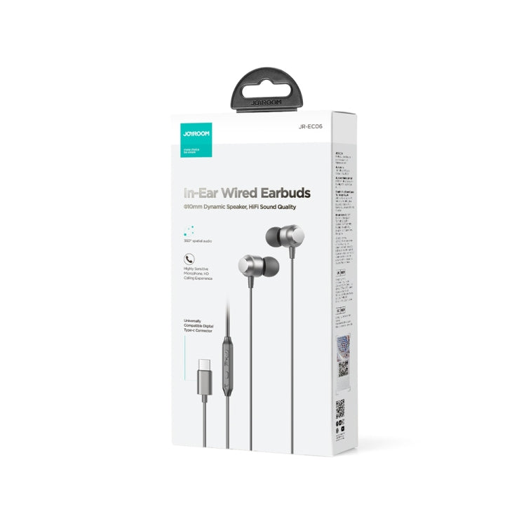 JOYROOM JR-EC06 Type-C Metal In-Ear Wired Earphone, Length: 1.2m(Dark Grey) - Type-C Earphone by JOYROOM | Online Shopping South Africa | PMC Jewellery